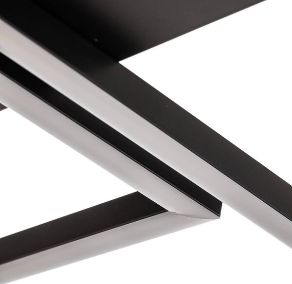 Briloner Frame LED mennyezeti lámpa, CCT, 4 lámpás, fekete, dimmelhető, Fekete, Nappali / Étkező, fém, Modern