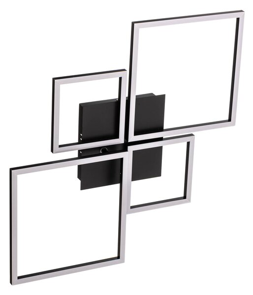 Briloner Frame LED mennyezeti lámpa, CCT, 4 lámpás, fekete, dimmelhető, Fekete, Nappali / Étkező, fém, Modern