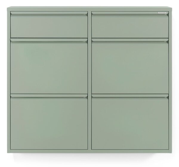 Szürkészöld fém billenő ajtós cipőtartó 98x86x15 cm Billy – Spinder Design