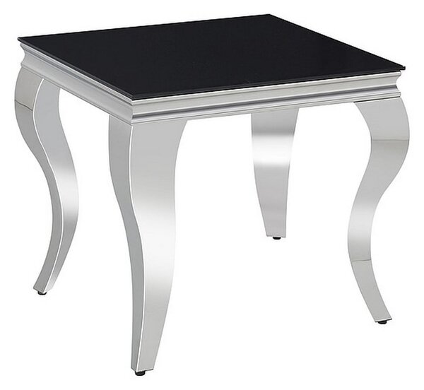 Prince dohányzóasztal - négyzet alakú, fekete / ezüst