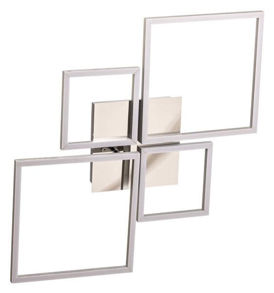 Briloner Frame LED mennyezeti lámpa, CCT, 4 lámpás, alumínium, dimmelhető, Alu / szürke / cink, Nappali / Étkező, fém, Modern