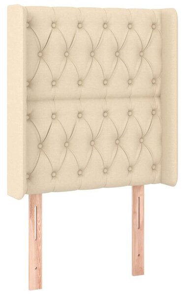 HomeSweetHome LED-es Ágyfejtámla - Krémszínű Szövet - 83x16x118/128cm