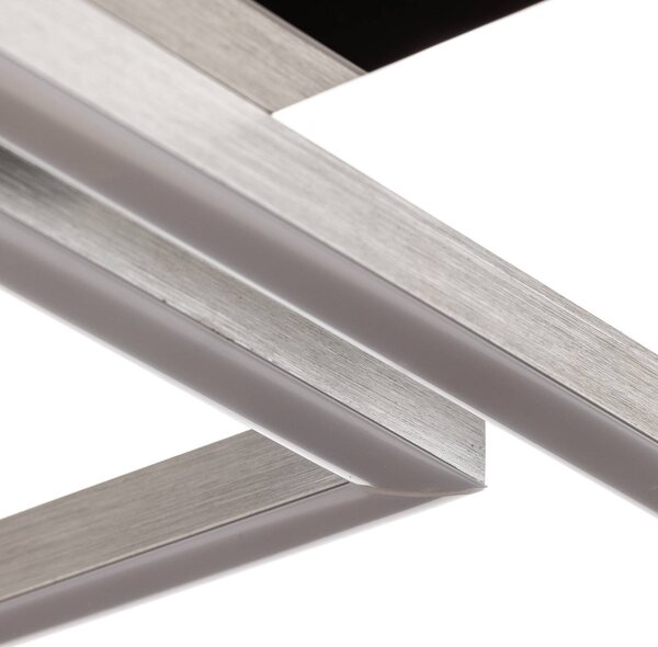 Briloner Frame LED mennyezeti lámpa, CCT, 4 lámpás, alumínium, dimmelhető, Alu / szürke / cink, Nappali / Étkező, fém, Modern