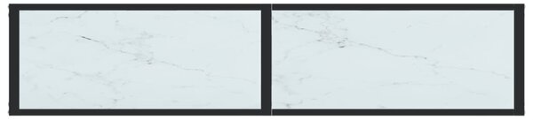 Fehér márványszínű edzett üveg tálalóasztal 160 x 35 x 75,5 cm