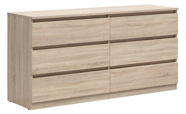 Komód Livevaro 116, Laminált forgácslap, 76x150x45cm, Sonoma tölgy