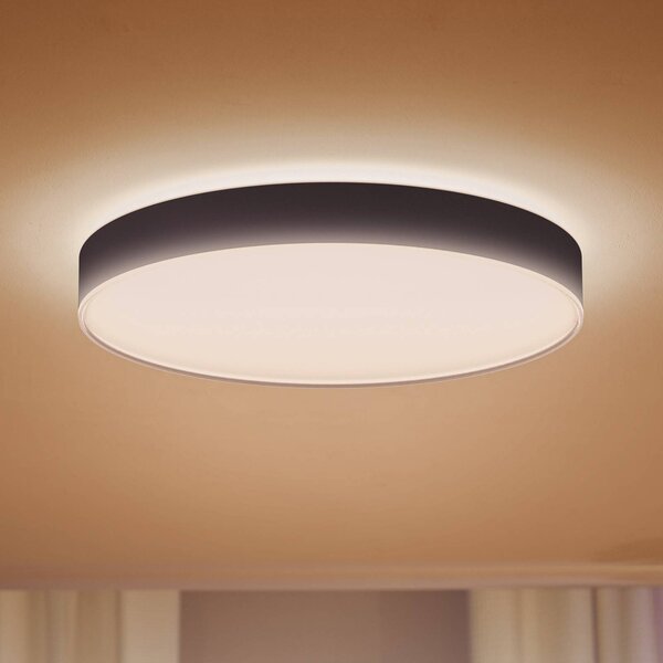 Philips Hue Enrave LED mennyezeti lámpa 55.1cm fekete, dimmelhető, Fekete, Nappali / Étkező, fém, Modern