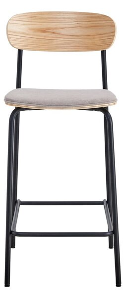 Fekete-szürkésbarna bárszék szett 2 db-os (ülésmagasság 66 cm) Adriana – Marckeric