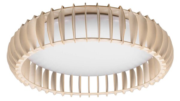 Reality Leuchten LED mennyezeti lámpa Monte, CCT, Ø 60 cm, fa lámpa, dimmelhető, Világos fa, Nappali / Étkező, Fa, Modern