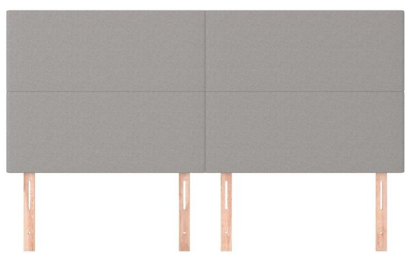 4 db Világosszürke Szövet Ágyfejtámla - 100x5x78/88 cm
