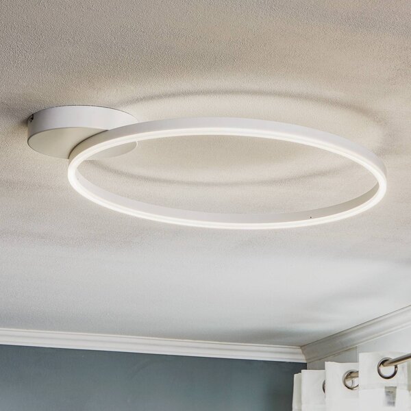 Fabas Luce LED mennyezeti lámpa Giotto 1 égős, fehér, dimmelhető, Fehér / opál, Nappali / Étkező, fém, Modern