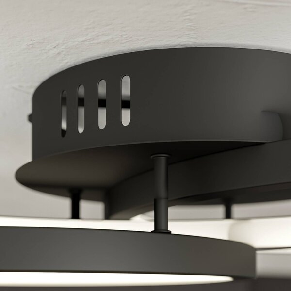 Trio Lighting WiZ Aaron okos LED mennyezeti lámpa, antracit, dimmelhető, Fekete, Nappali / Étkező, fém, Modern