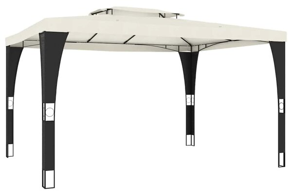 Krémszínű acél dupla tetős pavilon 3,98 x 2,98 m