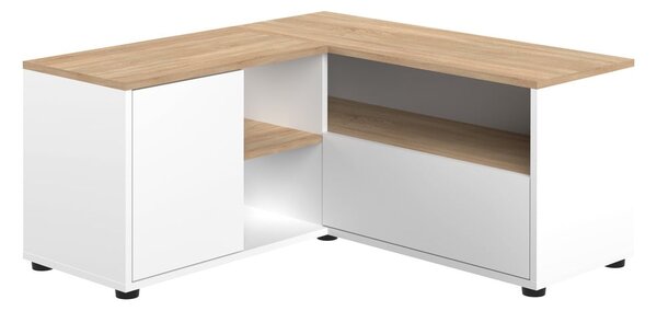 Fehér-natúr színű TV-állvány tölgyfa dekorral 90x45 cm Angle – TemaHome