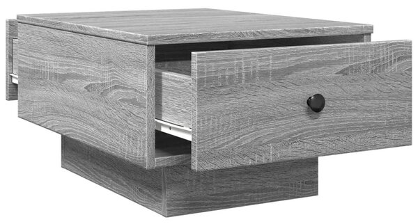Szürke sonoma színű szerelt fa dohányzóasztal 60 x 45 x 31 cm