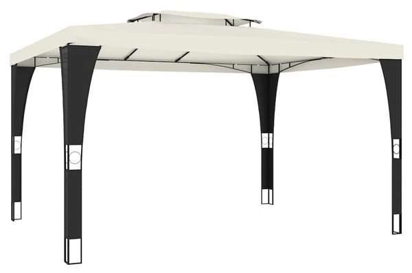 Krémszínű acél dupla tetős pavilon 3,98 x 2,98 m