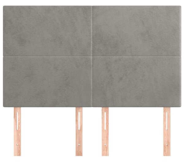 Bársony Fejtámla - Világosszürke - 4 db - 72x5x78/88cm