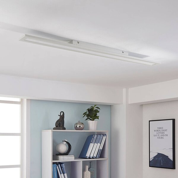 Arcchio LED panel Arya, 120 cm, fehér, fényerőszabályzó, alumínium, dimmelhető, Fehér / opál, Dolgozószoba / Iroda, Műanyag