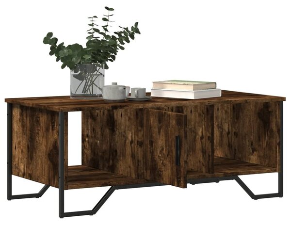 Füstös tölgy színű szerelt fa dohányzóasztal 100 x 51 x 40 cm