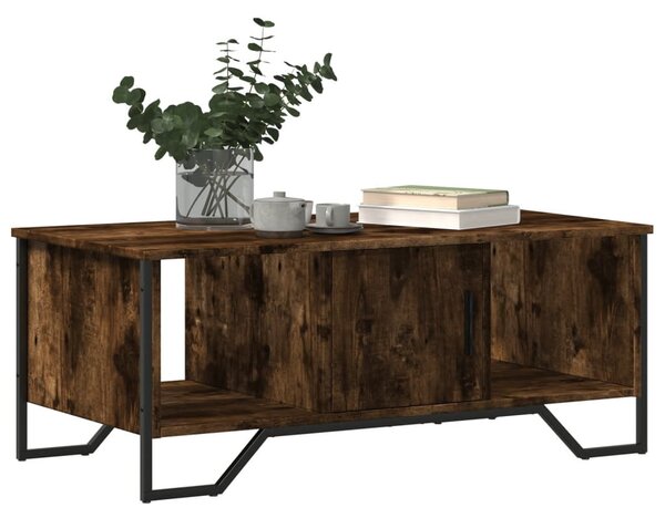Füstös tölgy színű szerelt fa dohányzóasztal 100 x 51 x 40 cm