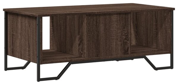 Barna tölgyszínű szerelt fa dohányzóasztal 100 x 51 x 40 cm
