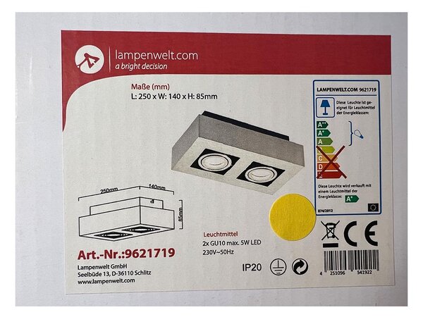 Lampenwelt Lampenwelt - Spotlámpa 2xGU10/5W/230V LW1153