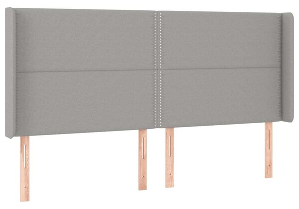 VIDAXL LED-es Ágyfejtámla - Szövet - Világosszürke - 203x16x118/128cm