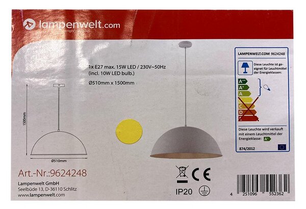 Lampenwelt Lampenwelt - LED Csillár zsinóron 1xE27/10W/230V LW1440