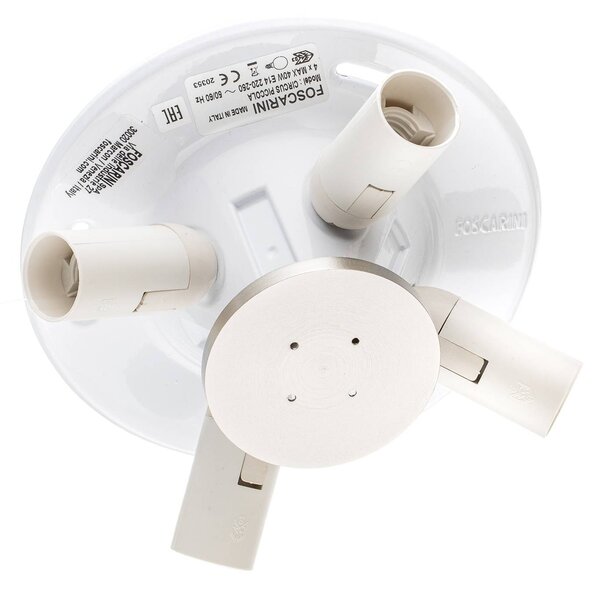 Foscarini Circus piccola üveg mennyezeti lámpa, Ø 32 cm, dimmelhető, Fehér / opál, Nappali / Étkező, Üveg, Dizájn