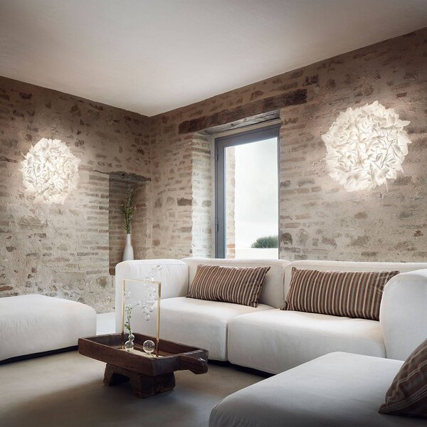 Slamp Veli Foliage Large fali világítás, Ø 75 cm, dimmelhető, Fehér / opál, Nappali / Étkező, Műanyag, Dizájn