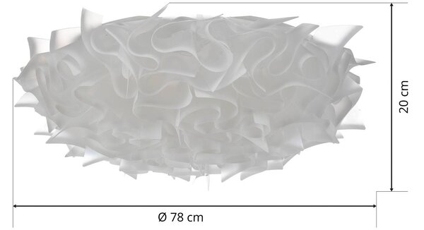 Slamp Veli designer mennyezeti világítás, Ø 78 cm, opál, dimmelhető, Fehér / opál, Nappali / Étkező, Műanyag, Dizájn
