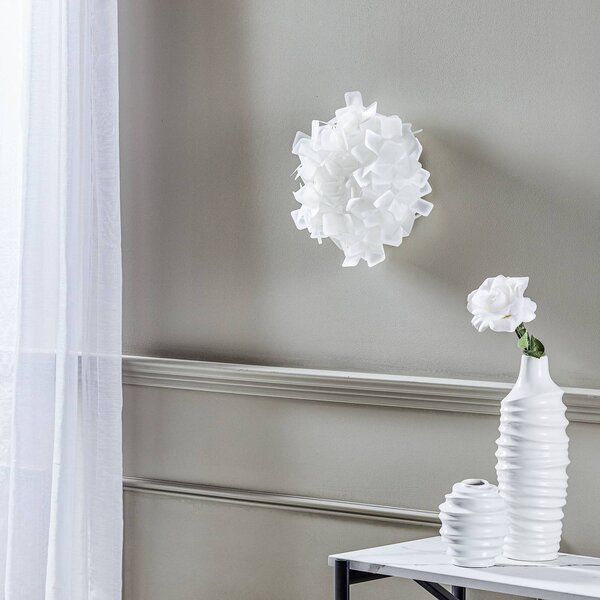 Slamp Clizia mennyezeti lámpa, Ø 32 cm, fehér, dimmelhető, Fehér / opál, Nappali / Étkező, Műanyag, Dizájn