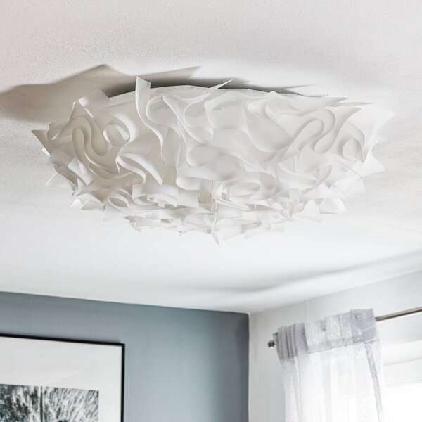 Slamp Veli designer mennyezeti világítás, Ø 78 cm, opál, dimmelhető, Fehér / opál, Nappali / Étkező, Műanyag, Dizájn