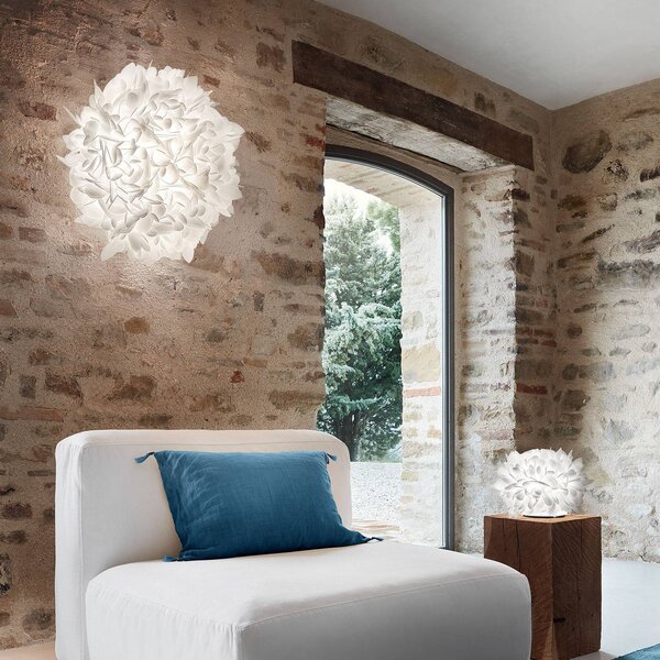 Slamp Veli Foliage Large fali világítás, Ø 75 cm, dimmelhető, Fehér / opál, Nappali / Étkező, Műanyag, Dizájn
