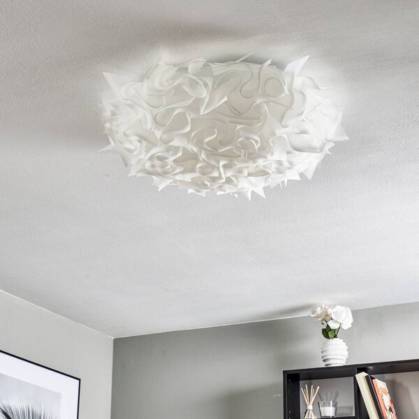 Slamp Veli designer mennyezeti világítás, Ø 78 cm, opál, dimmelhető, Fehér / opál, Nappali / Étkező, Műanyag, Dizájn