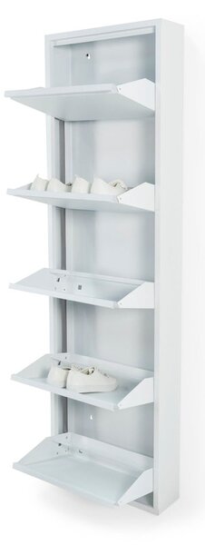 Fehér fém billenő ajtós cipőtartó 50x169x15 cm Billy – Spinder Design