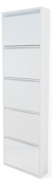Fehér fém billenő ajtós cipőtartó 50x169x15 cm Billy – Spinder Design