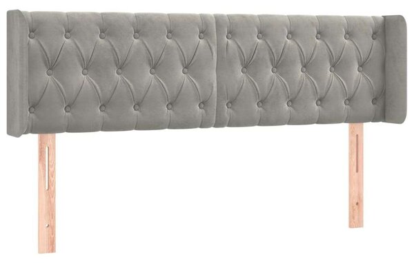 Bársony LED Fejtámla - Világosszürke - 147cm