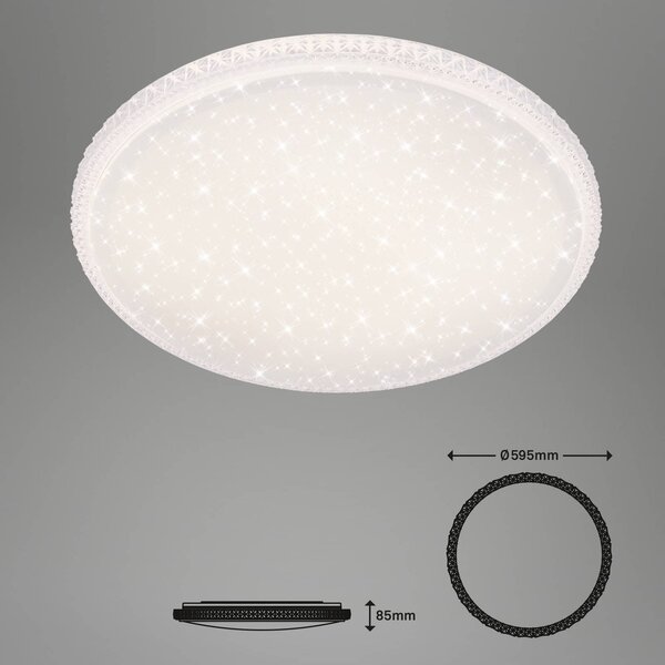 Briloner Stílus LED mennyezeti lámpa, távirányítóval, dimmelhető, Fehér / opál, Nappali / Étkező, Műanyag, Modern