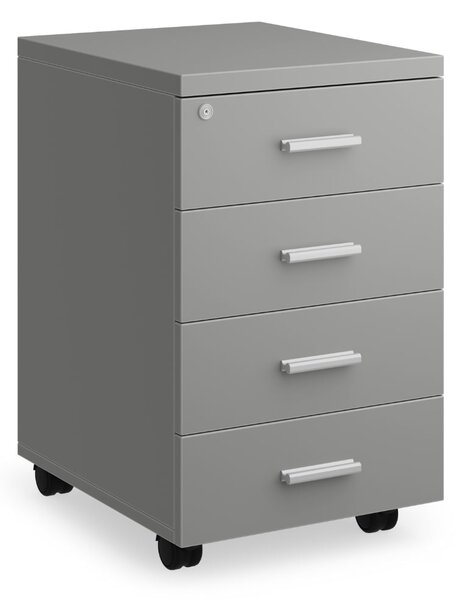 SimpleOffice konténer 40 x 48 cm - 4 fiókos, szürke
