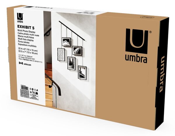 Fekete fém fali képkeret szett 5 db-os 66x69 cm Exhibit – Umbra