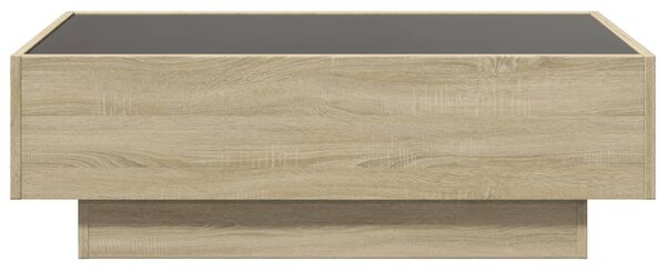 Sonoma tölgy szerelt fa dohányzóasztal LED-del 90 x 50 x 30 cm