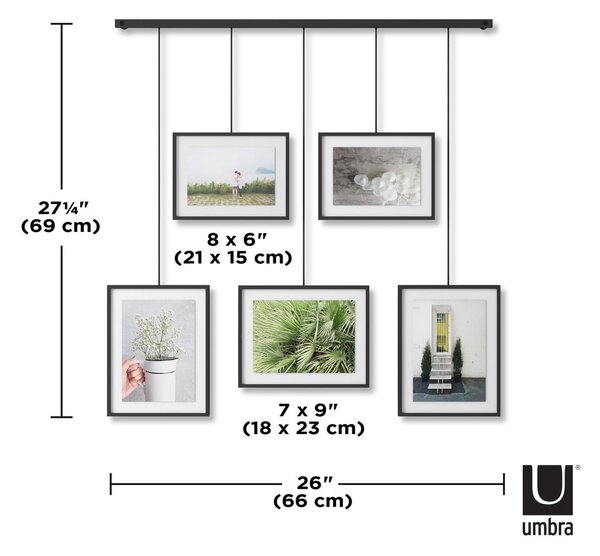 Fekete fém fali képkeret szett 5 db-os 66x69 cm Exhibit – Umbra