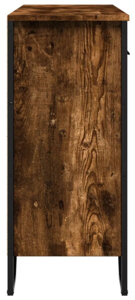 Füstös tölgy színű szerelt fa tálalószekrény 97 x 32,5 x 74,5cm