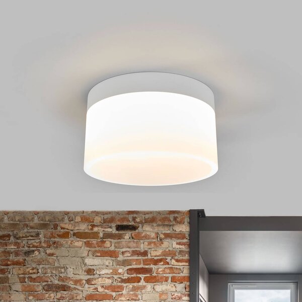 Helestra Liv LED mennyezeti világítás Ø 20 cm, dimmelhető, Fehér / opál, Nappali / Étkező, fém, Modern