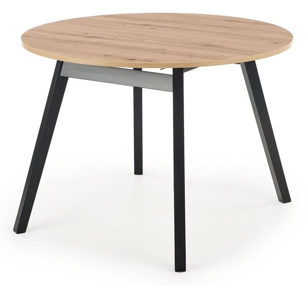 Asztal Houston 981Artisan tölgy, Fekete, 73cm, Hosszabbíthatóság, Természetes fa furnér, Fa