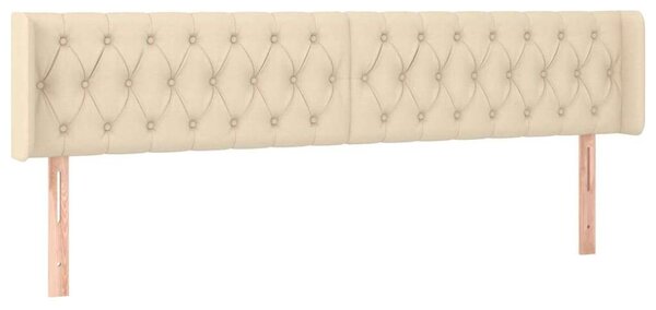 Krémszínű szövet led-es fejtámla 203 x 16 x 78/88 cm