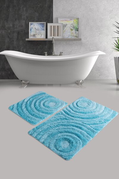 Wavee Akril fürdőszoba szőnyeg szett (2 darab) Türkiz