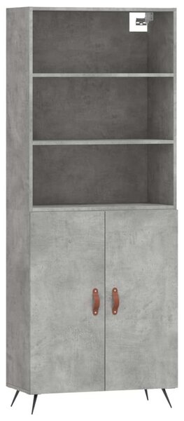 Modern Fa Magasszekrény - Betonszürke - 69,5x34x180 cm