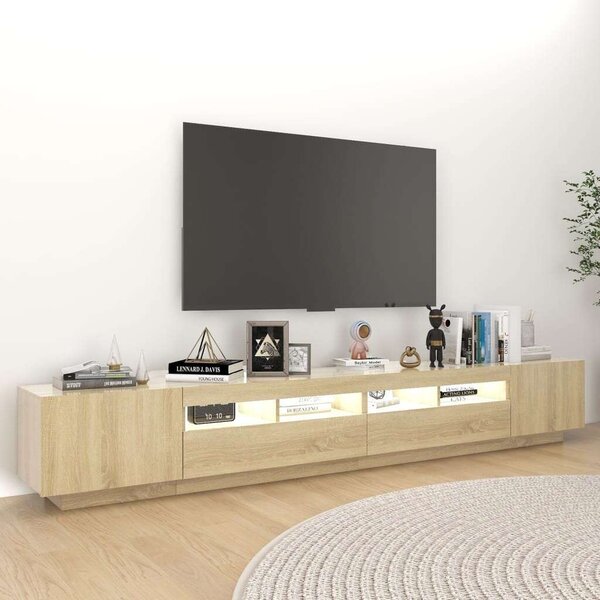 VIDAXL - Sonoma Tölgy TV Szekrény - LED - 260cm