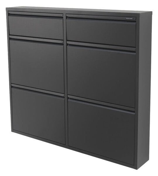 Fekete fém billenő ajtós cipőtartó 98x86x15 cm Billy – Spinder Design